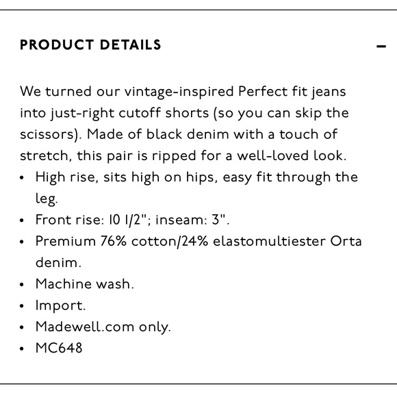 Madewell the perfect Jean shorts black - Picture 3 of 9